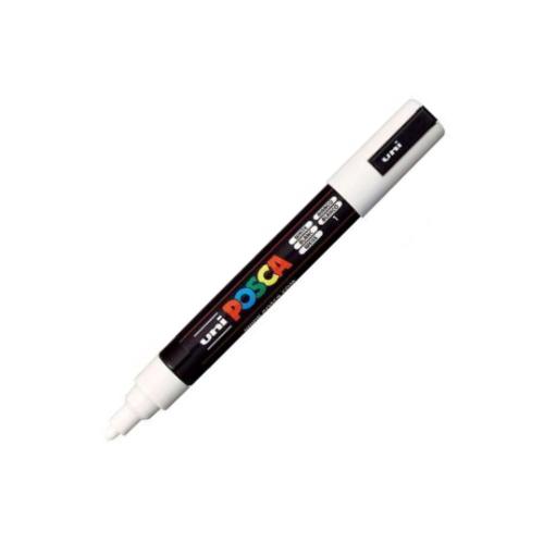 Pennarello Uni Posca PC-5M Bianco – Colore Opaquo e Versatile per Disegno e Creatività