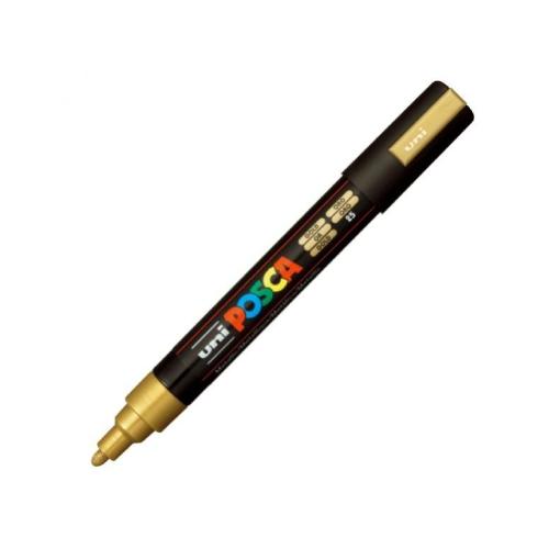 Pennarello Uni Posca PC-5M Oro – Colore Opaquo Metallico per Disegno e Creatività