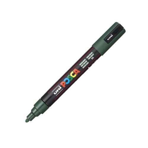 Pennarello Uni Posca PC-5M Verde Inglese – Colore Opaquo Intenso per Disegno e Creatività