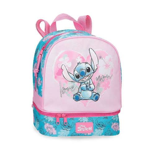Zaino Portamerenda Disney Heart Stitch 28 cm Rosa Chiaro