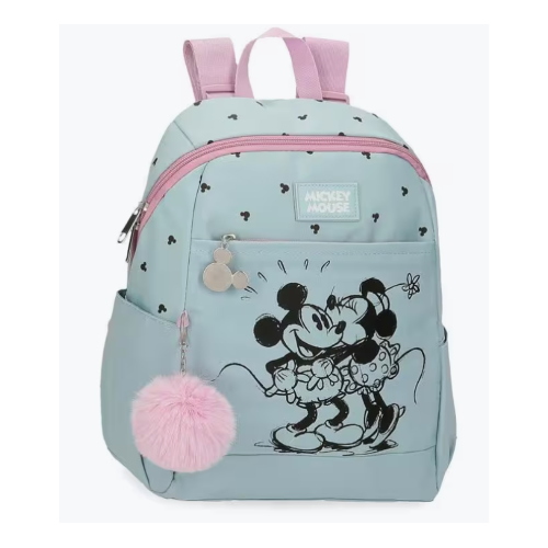 Zaino Scolastico Disney Kisses Minnie e Mickey Mouse 35 cm Blu Linea Asilo