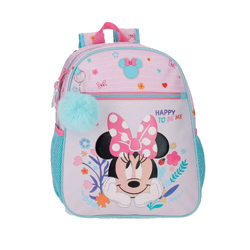 Zaino Linea Asilo Adattabile Minnie Happy To Be Me 27x33x11 Cm Rosa