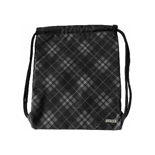 Zaino Comix Coulisse con Zip All Over Tartan Grigio e Nero