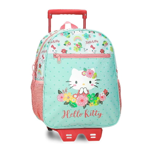 Zaino Trolley Linea Asilo 33 Cm Adattabile Hello Kitty Floral
